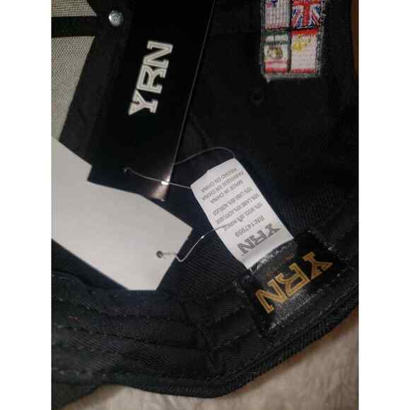 NEW YRN Metal Gold Logo Men Adjustable Snapback Black Hat Cap Wool Blend NWT - Picture 6 of 6